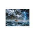 Stormy Seas Outdoor Rug — Nautical Ship Lightning Ocean Decor