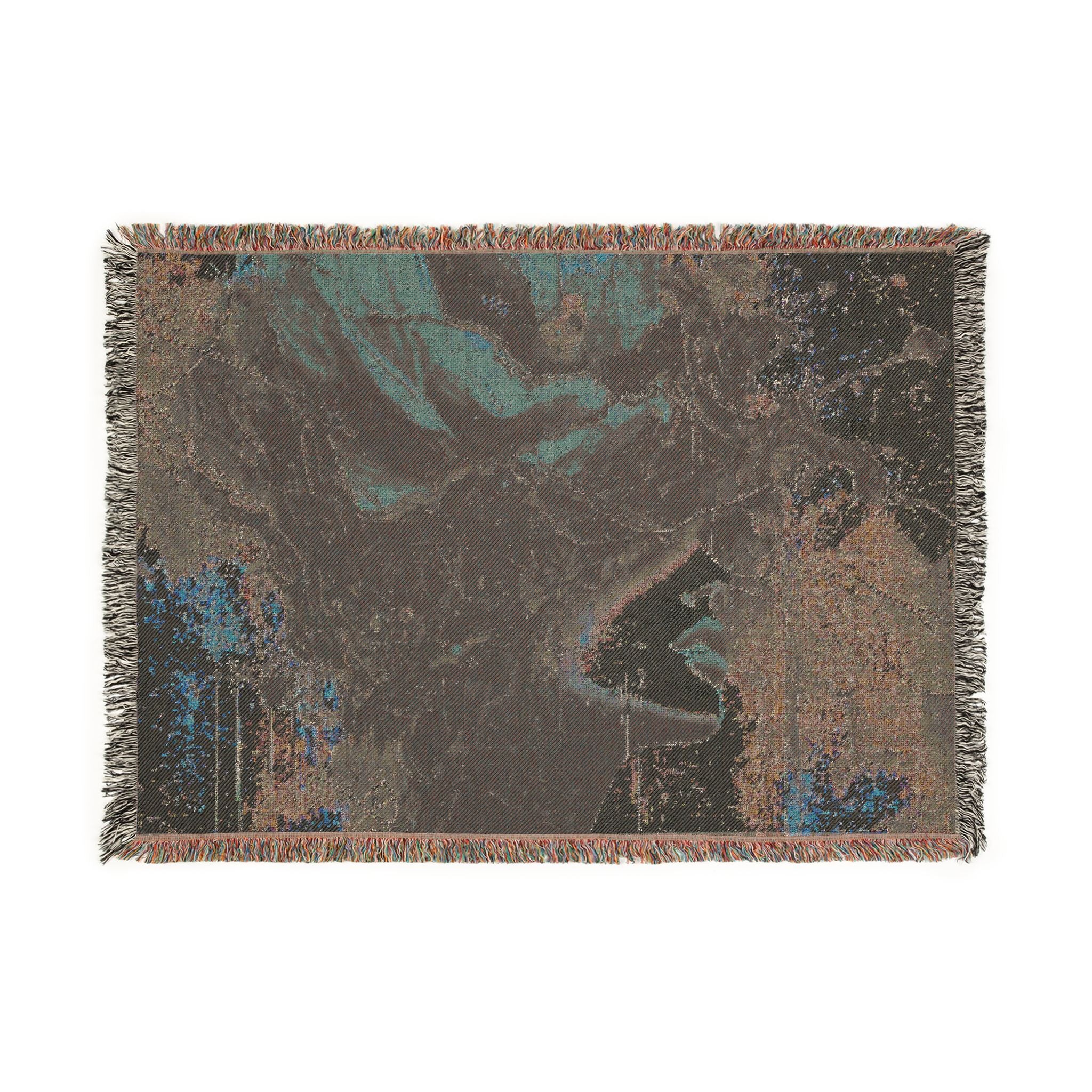 Woven Blanket — Abstract Portrait Tapestry Throw (Artistic Woman Design)
