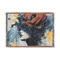 Woven Blanket — Abstract Portrait Tapestry Throw (Artistic Woman Design)