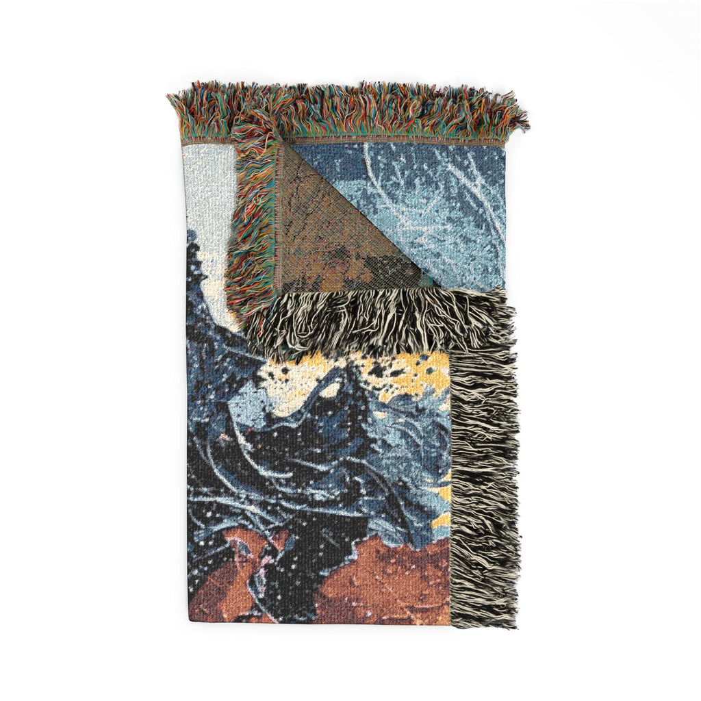 Woven Blanket — Abstract Portrait Tapestry Throw (Artistic Woman Design)