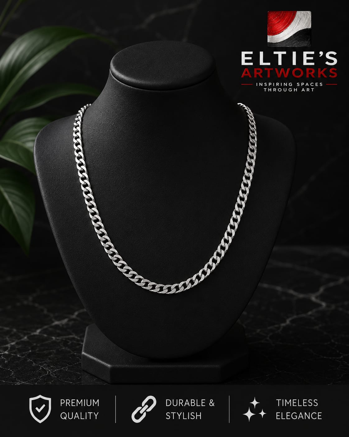 Silver-Tone Cuban Link Chain